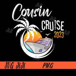Cousin Cruise 2023 Sunset PNG, Retro Cousin Crew Matching PNG