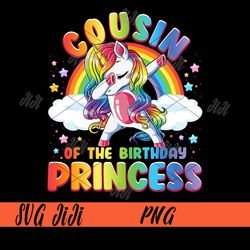 Cousin Of Birthday Princess PNG, Unicorn Girl Dabbing Unicorn PNG