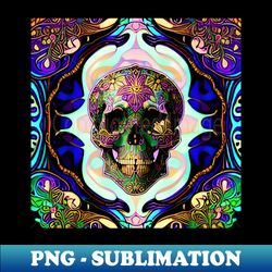 Psychedelic Art Nouveau Skull 14 - Vintage Sublimation PNG Download - Vibrant and Eye-Catching Typography