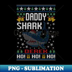 Best Derek Name Personalized Daddy Shark Ugly Christmas Sweater - Digital Sublimation Download File - Defying the Norms