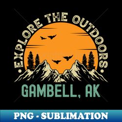 Gambell Alaska - Explore The Outdoors - Gambell AK Vintage Sunset - Elegant Sublimation PNG Download - Boost Your Success with this Inspirational PNG Download