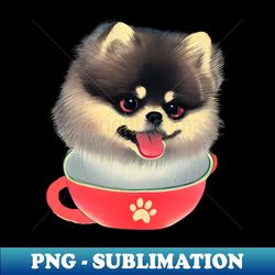 Lovely Pink Teacup Pomeranian Puppy National Dog Day with Cute Baby Teacup Pomeranian - High-Resolution PNG Sublimation File - Spice Up Your Sublimation Projects