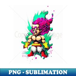 Colorful Broly Anime Character - High-Resolution PNG Sublimation File - Fashionable and Fearless