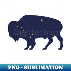 Alaska Flag Buffalo Shape - Modern Sublimation PNG File - Stunning Sublimation Graphics