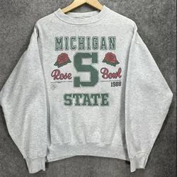 Vintage 1988 Rose Bowl Michigan State Spartans Football Sweatshirt Retro Shirt