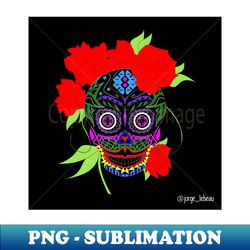 calavera catrina in roses fashion pattern ecopop - png transparent sublimation design - instantly transform your sublimation projects