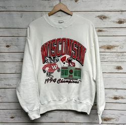 Vintage 1994 Wisconsin Badgers Rose Bowl Crewneck Sweatshirt, men's basketball