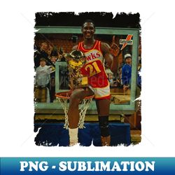 Dominique Wilkins - Winner of Slam Dunk Contest 1985 - Sublimation-Ready PNG File - Unleash Your Inner Rebellion