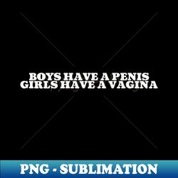 Boys Have A Penis Girls Have A Vagina - Artistic Sublimation Digital File - Vibrant and Eye-Catching Typography