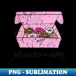 a pink box donuts of happy - decorative sublimation png file - bold & eye-catching