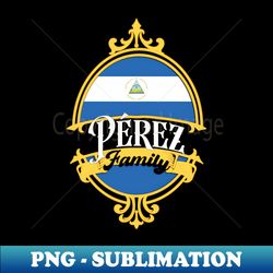 Perez Family - Nicaragua Flag - High-Resolution PNG Sublimation File - Capture Imagination with Every Detail
