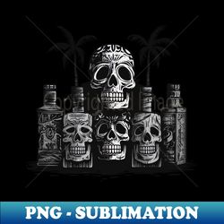 Skulls and Empty Bottles - Exclusive PNG Sublimation Download - Bold & Eye-catching