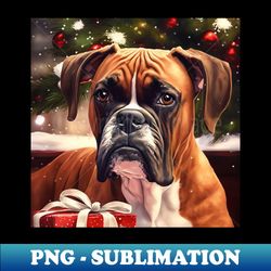 christmas boxer dog gift - instant sublimation digital download - perfect for personalization