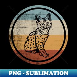 Retro Vintage Cat Design Savannah Cat - Modern Sublimation PNG File - Transform Your Sublimation Creations