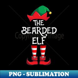 Bearded Elf Matching Family Christmas - Elegant Sublimation PNG Download - Vibrant and Eye-Catching Typography