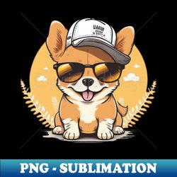 Cute happy dog wearing sunglasses - Stylish Sublimation Digital Download - Vibrant and Eye-Catching Typography