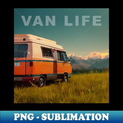 Van Life Camper RV Outdoors in Nature - Vintage Sublimation PNG Download - Bring Your Designs to Life