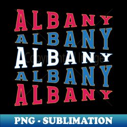 TEXT ART USA ALBANY - PNG Transparent Sublimation Design - Transform Your Sublimation Creations