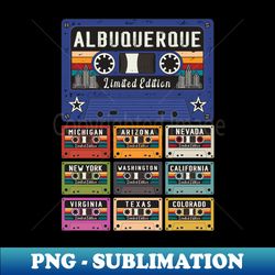 Retro Albuquerque City - Digital Sublimation Download File - Instantly Transform Your Sublimation Projects