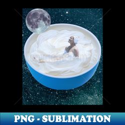 Moonlight Dip in Whipped Cream - Vintage Sublimation PNG Download - Boost Your Success with this Inspirational PNG Download
