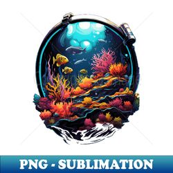 aquarium art - vintage sublimation png download - perfect for sublimation art