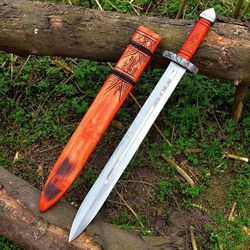 Custom Handmade Brug Hild Nordic Short Sword Medieval Forged Viking Sword Sharp