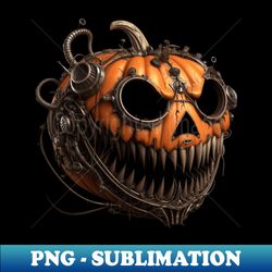 creepy steampunk pumpkin with sharp teeth - signature sublimation png file - perfect for creative projects