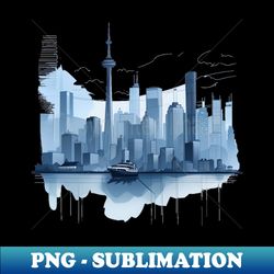 Toronto skyline drawing - Sublimation-Ready PNG File - Revolutionize Your Designs