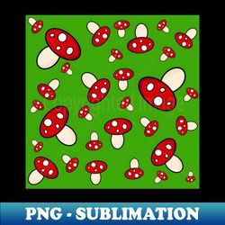 Mushroom Love - Gamer Green Pattern - Digital Sublimation Download File - Perfect for Sublimation Art