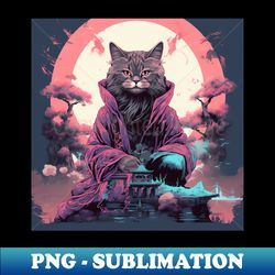 Cat Sensei - High-Resolution PNG Sublimation File - Unlock Vibrant Sublimation Designs