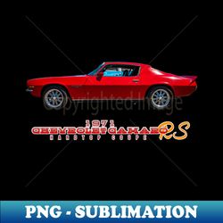 1971 Chevrolet Camaro RS Hardtop Coupe - Vintage Sublimation PNG Download - Enhance Your Apparel with Stunning Detail