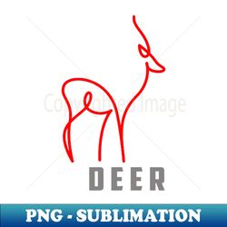 RED LINE DEER - Elegant Sublimation PNG Download - Bold & Eye-catching