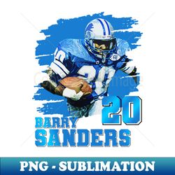 Barry Sanders  Art  Retro Football - Premium PNG Sublimation File - Perfect for Sublimation Art