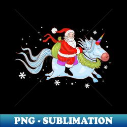 Santa Riding Unicorn - High-Quality PNG Sublimation Download - Bold & Eye-catching
