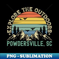 Powdersville South Carolina - Explore The Outdoors - Powdersville SC Colorful Vintage Sunset - Instant Sublimation Digital Download - Unlock Vibrant Sublimation Designs