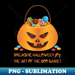 the art of the boo basket halloween pumpkin candy basket - elegant sublimation png download - enhance your apparel with stunning detail