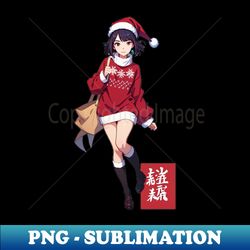 Anime Christmas - Vintage Sublimation PNG Download - Enhance Your Apparel with Stunning Detail