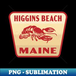 Higgins Beach Maine Retro Lobster Badge Tan - High-Resolution PNG Sublimation File - Bring Your Designs to Life