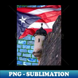 Puerto Rico Flag Old San Juan Photography - Elegant Sublimation PNG Download - Unleash Your Creativity