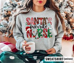 Christmas Sweatshirt Nurse, Funny Christmas Shirt, Preppy Christmas Crewneck, Vintage Christmas Sweater, Christmas Sweat