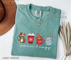 Cozy Holiday T-shirt, Warm & Cozy T-shirt, Cozy Christmas T-shirt, Christmas Coffee t-shirt, Holiday apparel, coffee and
