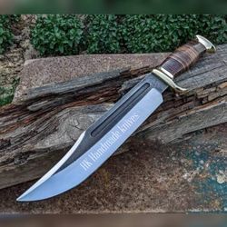 Handmade Hand Forged Hunting Bowie Knife, D2steel Bowie Knife Best Gift For Men Camping Knife