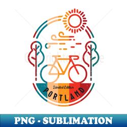 Retro Portland Bike Trail - Vintage Sublimation PNG Download - Instantly Transform Your Sublimation Projects