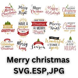 Merry christmas svg  bright design for decorations ,T-shirt svg design, cap svg design , svg sticker