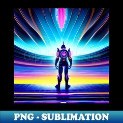 Vibrant Retro Sci-Fi Cyborg Dreamscapes 5 - Sublimation-Ready PNG File - Defying the Norms