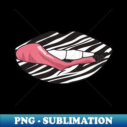 Vintage Lips Retro Style Tongue Zebra Pattern Popart Gift - Creative Sublimation PNG Download - Perfect for Creative Projects