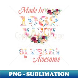 Made In 1962 Floral March 61 Years Of Being Awesome - PNG Sublimation Digital Download - Capture Imagination with Every Detail