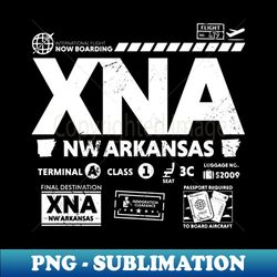 Vintage Northwest Arkansas XNA Airport Code Travel Day Retro Travel Tag - Unique Sublimation PNG Download - Revolutionize Your Designs