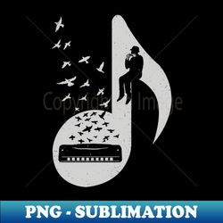 Musical - Harmonica - Retro PNG Sublimation Digital Download - Unleash Your Inner Rebellion