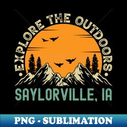 Saylorville Iowa - Explore The Outdoors - Saylorville IA Vintage Sunset - Exclusive Sublimation Digital File - Transform Your Sublimation Creations